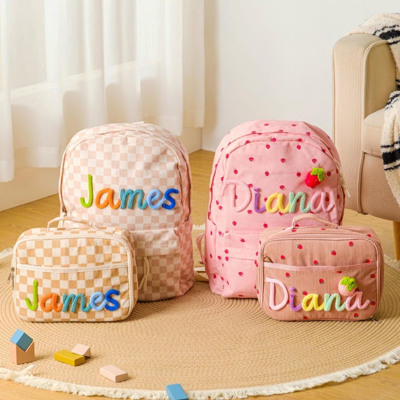 Personalized Kids Backpack and Lunchbag Set Back to School Gift