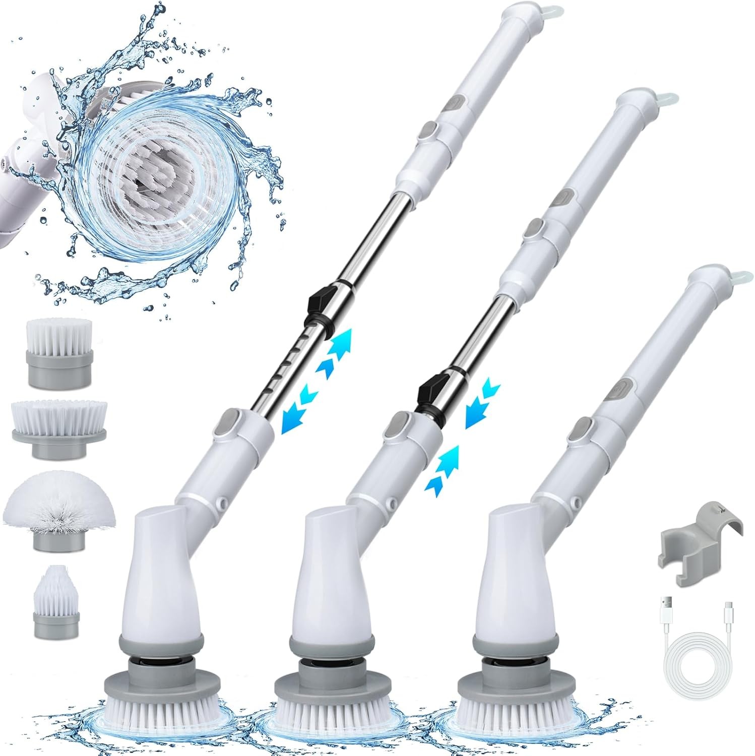 Multi Purpose Electric Spin Scrubber for Bathroom Kitchen Tub Tile and Floor Cleaning