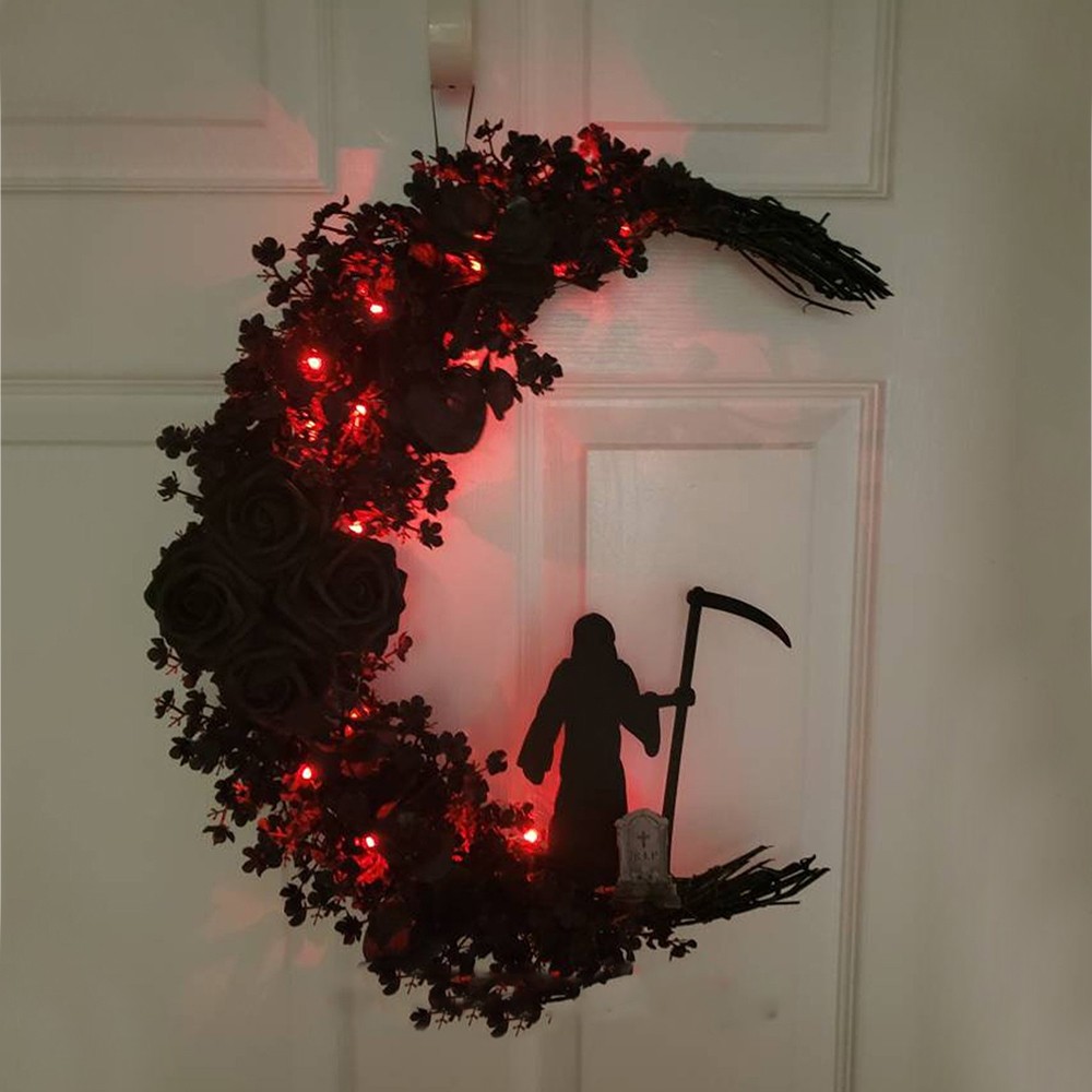 Halloween Grim Reaper Wreath Gothic Home Decor