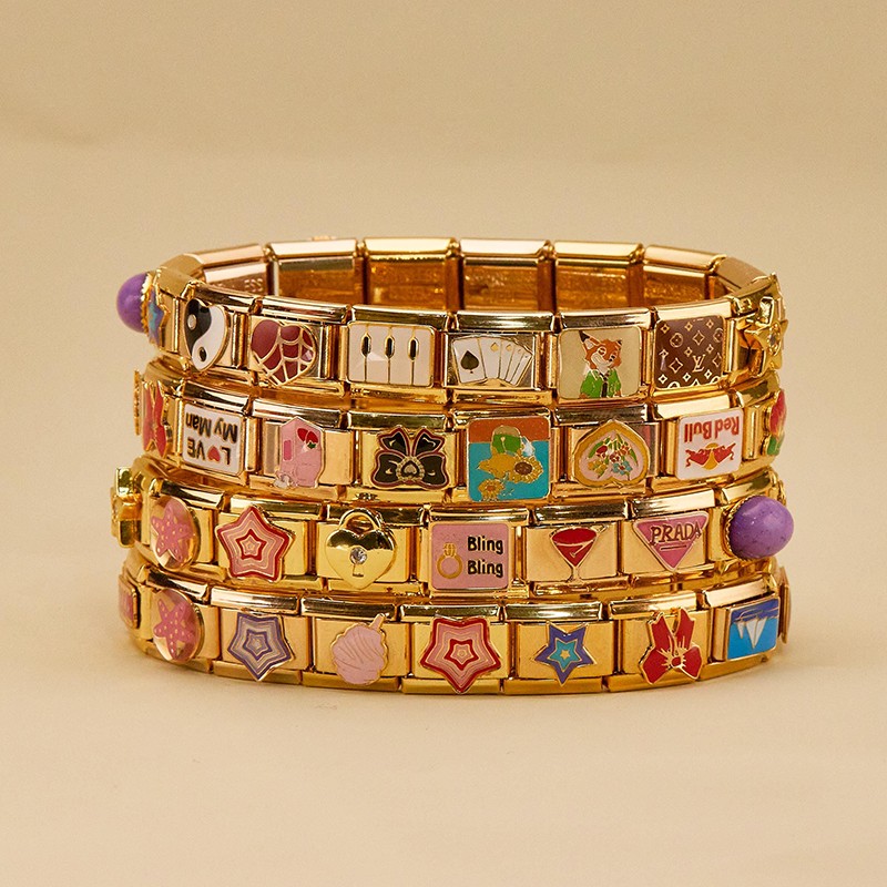 Custom Italian Charm Bracelet Gold Italy Charms Bracelet Vintage Best Friend Bracelet