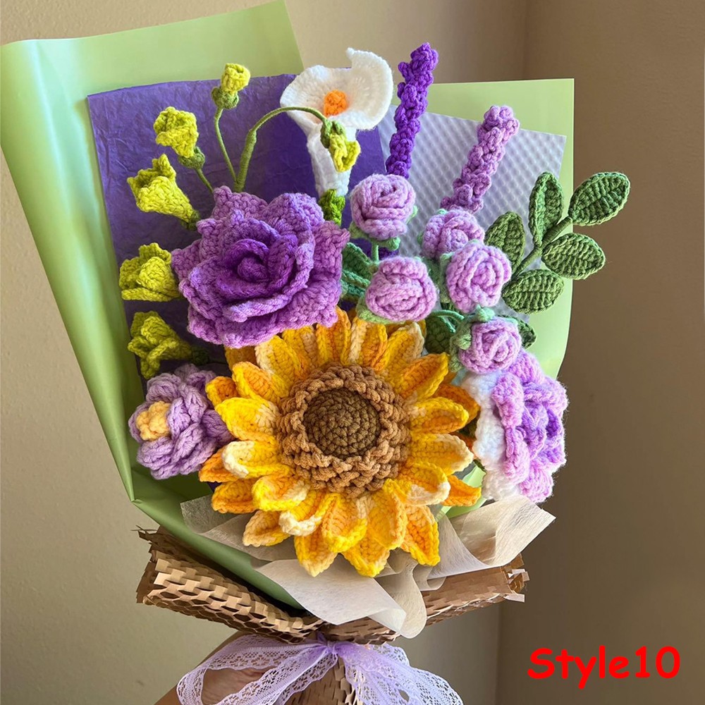 Mother's Day Purple Lily Crochet Bouquet Finished Product