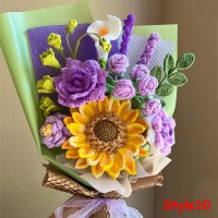 Mother's Day Purple Lily Crochet Bouquet Finished Product