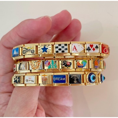 Custom Italian Charm Bracelet Gold Italy Charms Bracelet Vintage Best Friend Bracelet
