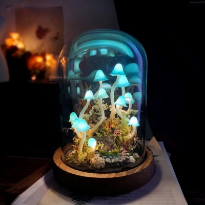 Magic Mushroom Lamp with Flying Fairy and Pond Christmas Gift