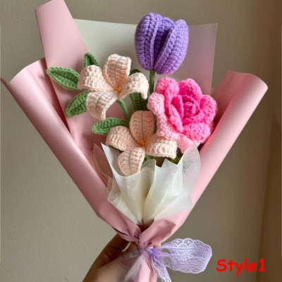 Mother's Day Tulip Crochet Bouquet Finished Product