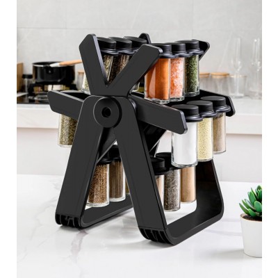 Kitchen Spice Organizer Glass Jar Set Stylish Masala Stand for Every Smart Kitchen