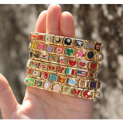 Custom Italian Charm Bracelet Gold Italy Charms Bracelet Vintage Best Friend Bracelet